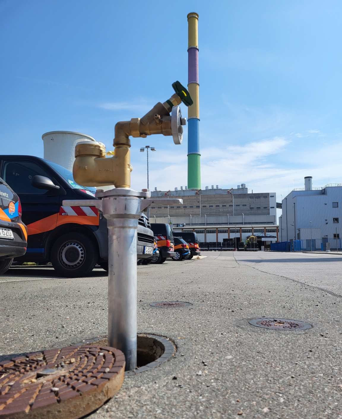 Standrohr auf dem iNetz-Parkplatz